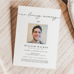 In Love Memory Foto Memorial Service Beerdigung Einladung