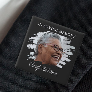 In Love Memory   Foto Memorial T - Shirt Button