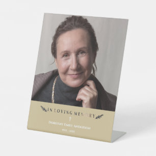 In Love Memory Foto Minimalistisch Loved Ones Gold Sockelschild