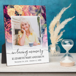 In Love Memory Foto Moody Floral Memorial Fotoplatte