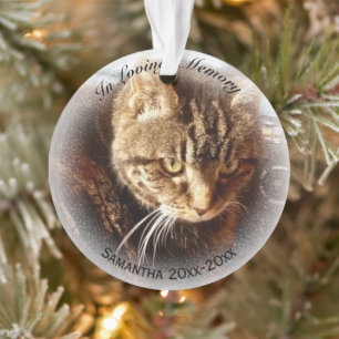 In Love Memory Foto Name Cat Dog Pet Memorial Ornament