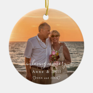 In Love Memory Foto Parents Monogram Keramik Ornament