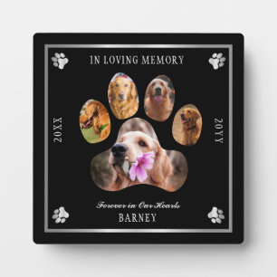 In Love Memory Foto Pet Memorial - Black Silver Fotoplatte