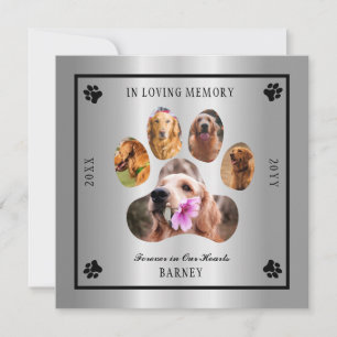 In Love Memory Foto Pet Memorial - Silver Tone Einladung