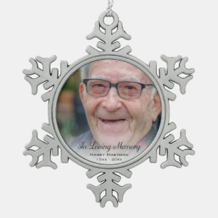 In Love Memory Foto Schneeflocken Zinn-Ornament