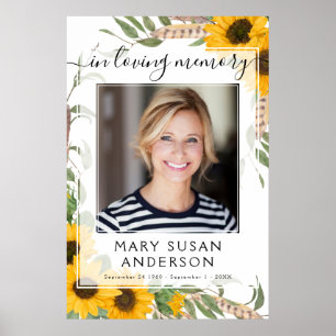 In Love Memory Foto Sonnenblumen Begrüßungszeichen Poster