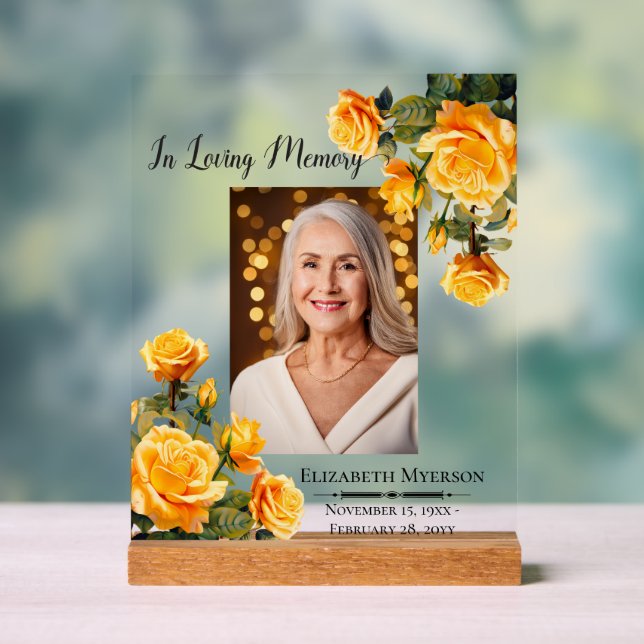 In Love Memory Foto Tribute Acrylzeichen Acrylschild (Neutral)