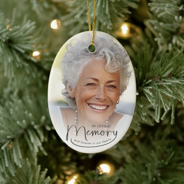 In Love Memory Foto Weihnachten Keramik Ornament (Baum)