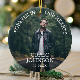 In Love Memory   Foto zur Weihnachtsfeier Keramik Ornament