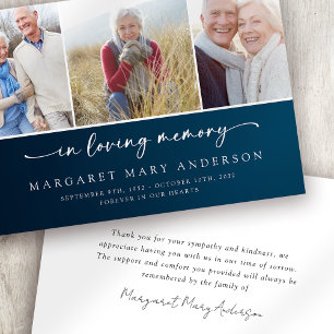 In Love Memory Fotos der Marine Beerdigung Beile Dankeskarte