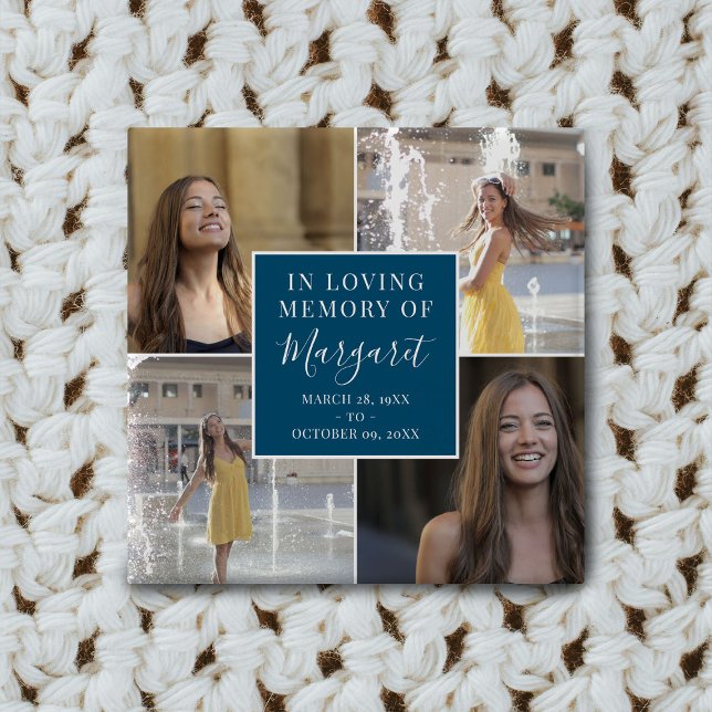 In Love Memory Funeral Memorial Foto Collage Button (Von Creator hochgeladen)