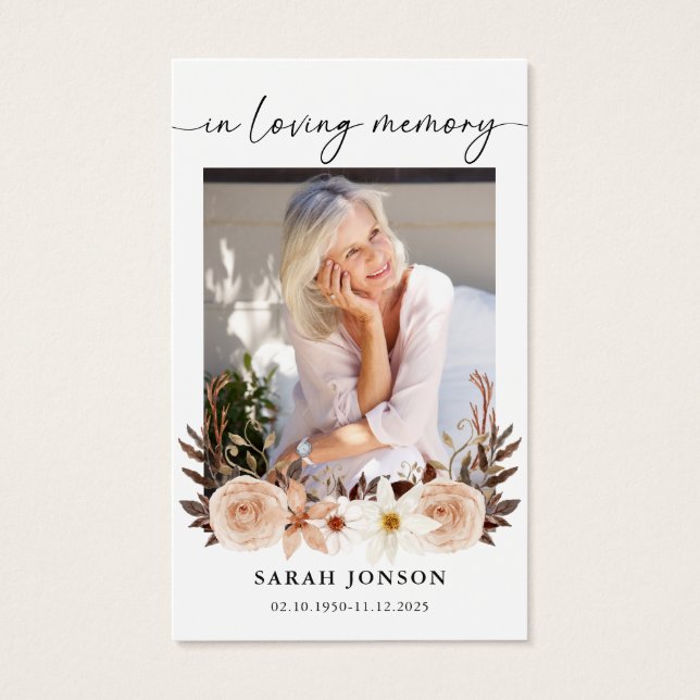 In Love Memory Funeral Memorial Prayer Card (Vorderseite)