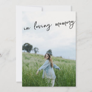 In Love Memory Funeral Prayer Card Einladung