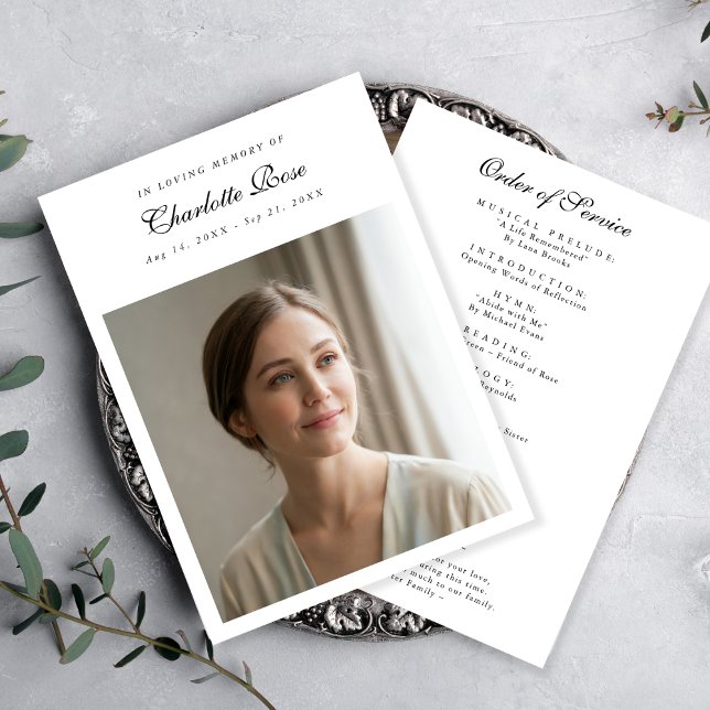 In Love Memory Funeral Programm Keepake Card (Von Creator hochgeladen)