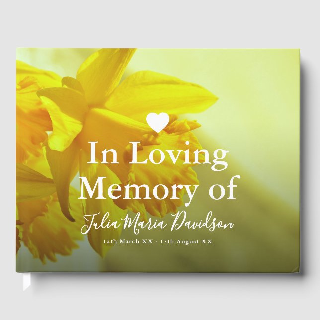 In Love Memory | Gedenkstätte für Beerdigungen Gästebuch (Vorderseite)