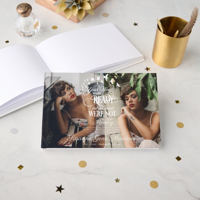 In Love Memory | Gedenkstätte zur Beerdigung von F Gästebuch (Vorderseite Offen)