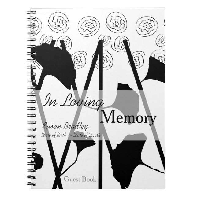 In Love Memory Ginkgo 2 Memorial Guest Book Notizblock (Vorderseite)