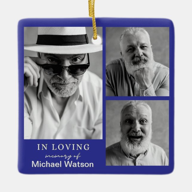 In Love Memory Großvater Beerdigung Memorial Keepa Keramikornament (Vorderseite)