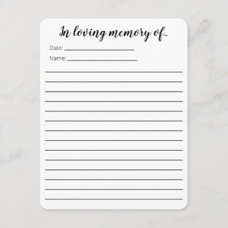 In Love Memory.. Karten