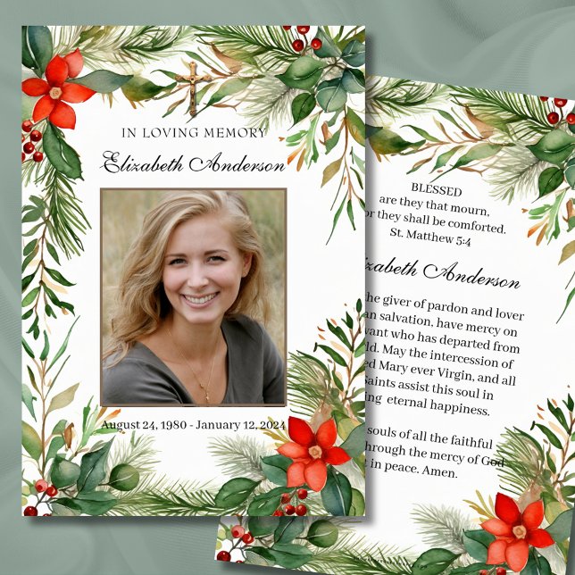 In Love Memory katholische Beerdigungskarte Ankündigung (Von Creator hochgeladen)
