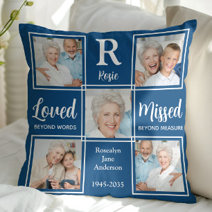 In Love Memory Keepake Blue Foto Memorial Kissen
