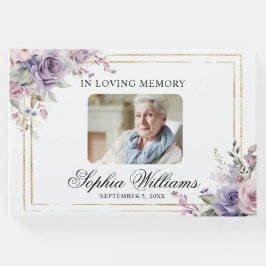 In Love Memory Lila & Blush Pink Rose Beerdigung Gästebuch