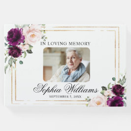 In Love Memory Lila & Blush Pink Rose Beerdigung Gästebuch