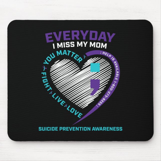 In Love Memory Mama Suizid Awareness Prevention Mousepad (Vorne)