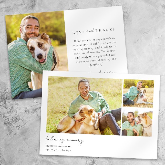 In Love Memory - mehrere Fotos Bereavement Dankeskarte (Von Creator hochgeladen)
