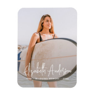 In Love Memory Memorial Beerdigung Modernes Foto Magnet