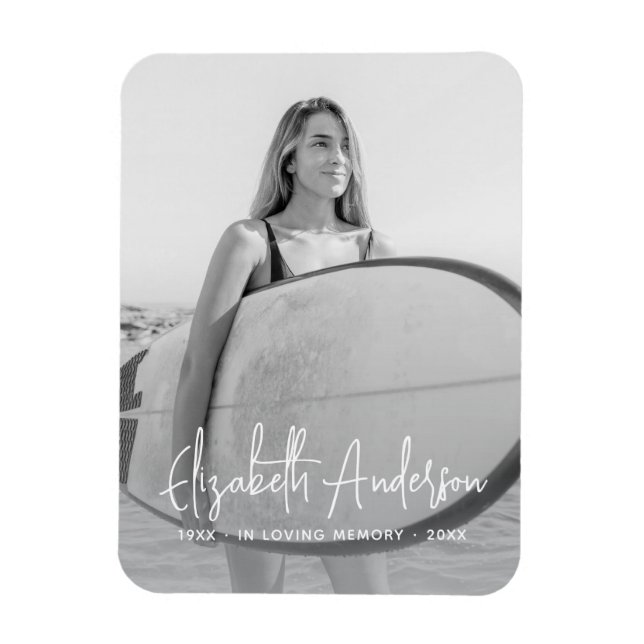 In Love Memory Memorial Beerdigung Modernes Foto Magnet (Vertikal)