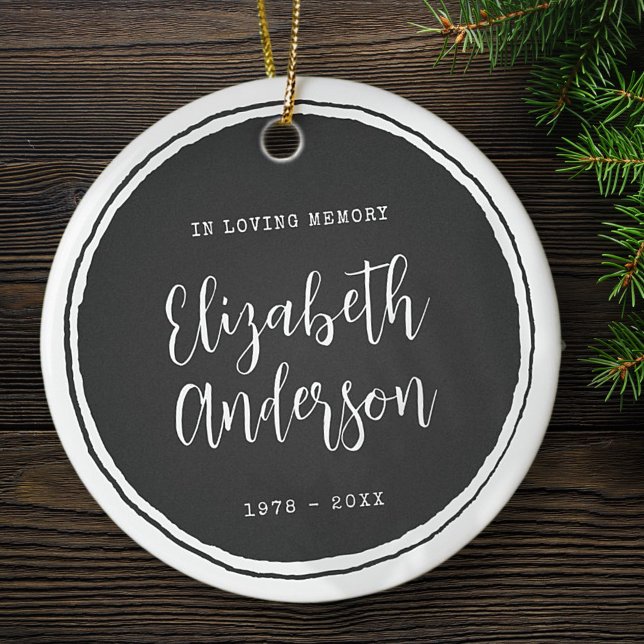 In Love Memory Memorial einfach modern Keramik Ornament (Von Creator hochgeladen)