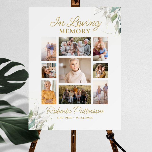 In Love Memory Memorial Foto Collage Custom Acrylschild (Von Creator hochgeladen)