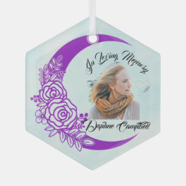 In Love Memory Memorial Foto Ornament Aus Glas