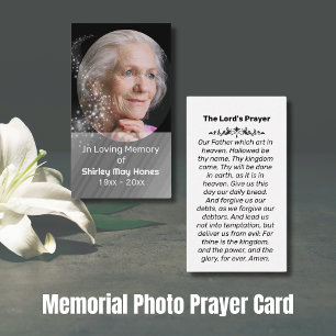 In Love Memory Memorial Foto Prayer Card Visitenkarte