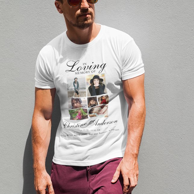 In Love Memory | Memorial für FotoCollage T-Shirt (Von Creator hochgeladen)