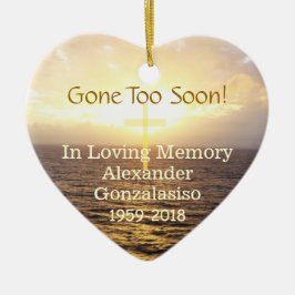 In Love Memory Memorial Heiliges Kreuz Keramik Ornament