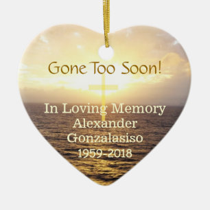 In Love Memory Memorial Heiliges Kreuz Keramik Ornament