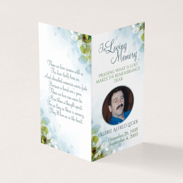 In Love Memory Memorial Keepake (Vorderseite)