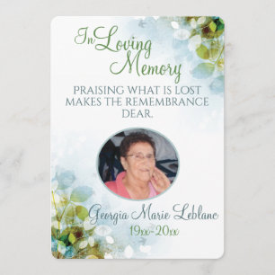 In Love Memory Memorial Keepake Cards Programm