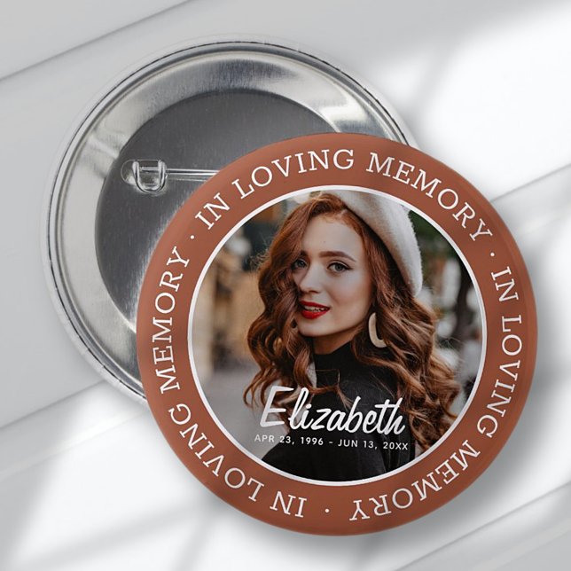 In Love Memory Memorial Modern Custom Foto Button (Von Creator hochgeladen)