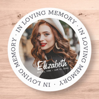 In Love Memory Memorial Modern Custom Foto Runder Aufkleber