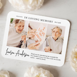 In Love Memory Memorial Modern Simple 3 Foto Magnet