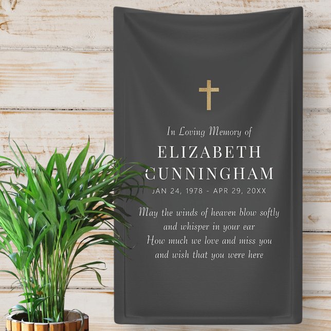 In Love Memory Memorial Modern Simple Cross Banner (Von Creator hochgeladen)