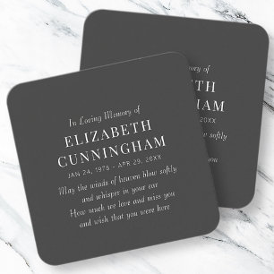 In Love Memory Memorial Modern Simple Mitteilungskarte