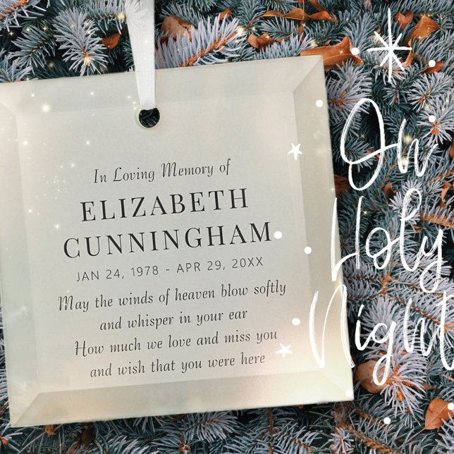 In Love Memory Memorial Modern Simple Ornament Aus Glas (Von Creator hochgeladen)