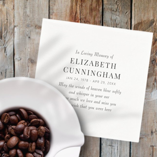 In Love Memory Memorial Modern Simple Serviette (Von Creator hochgeladen)