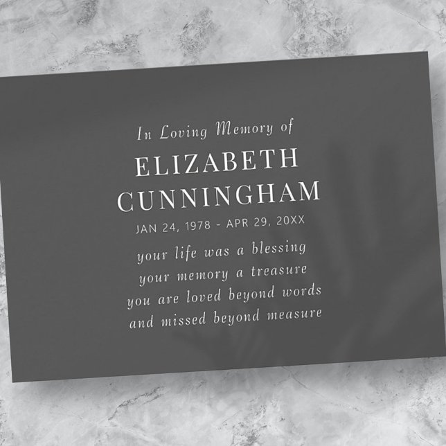In Love Memory Memorial Modernes einfaches Angebot Ankündigung (Von Creator hochgeladen)