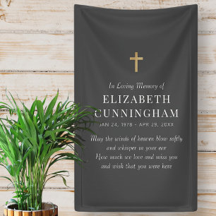 In Love Memory Memorial Modernes einfaches Kreuz Banner