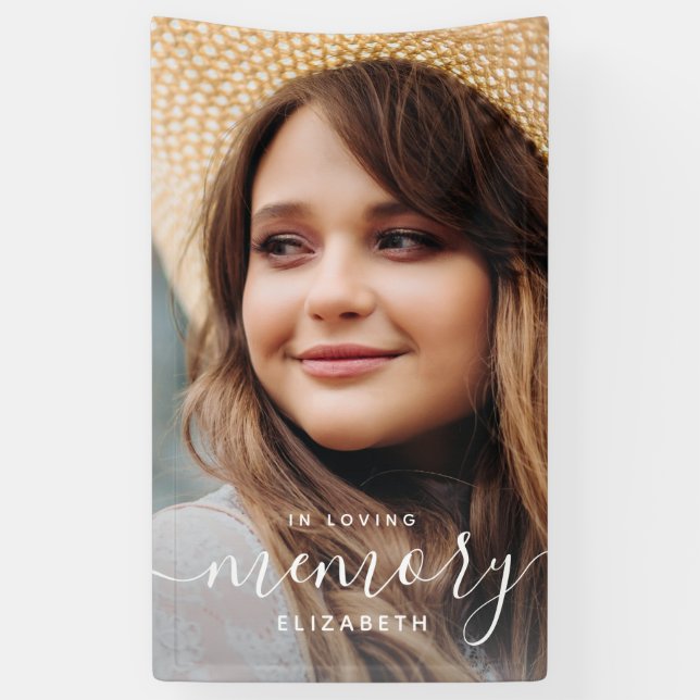 In Love Memory Memorial Modernes elegantes Foto Banner (Vertikal)